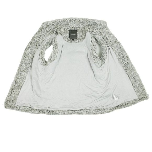 Maurices Small Faux Fur Women's Full Zip Front Pocket Gray Brown Soft Lined Vest - Picture 3 of 9